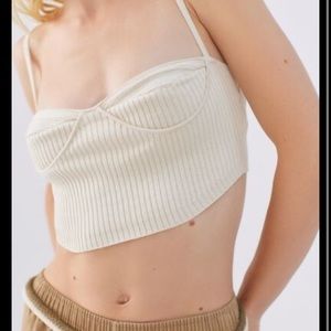 Urban outfitters beige knit corset tank